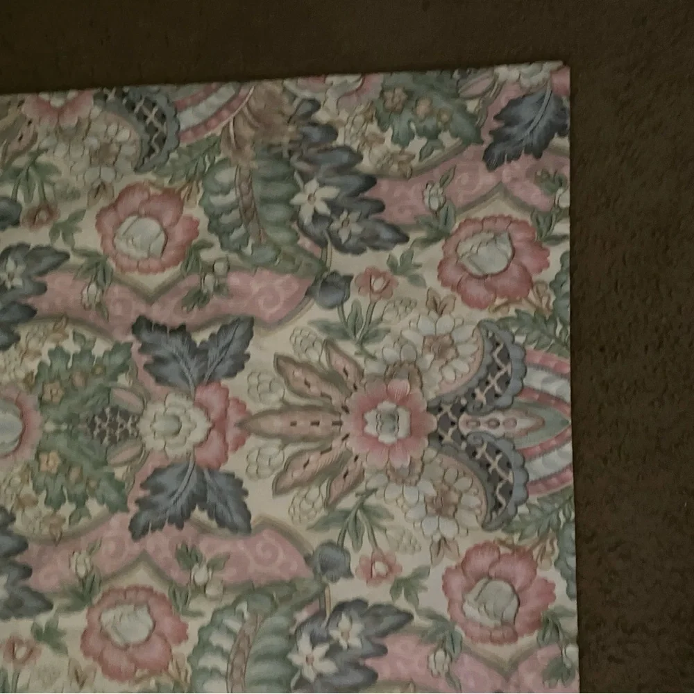 Vintage Crown Craft Muted Floral Pattern King Size Pillow Sham USA Made 35”x 20”